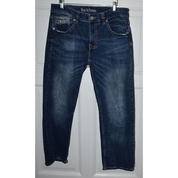 Axe And Crown Mens 32x27 Boot Slim Denim Jeans Embroidered used - Picture 3 of 10